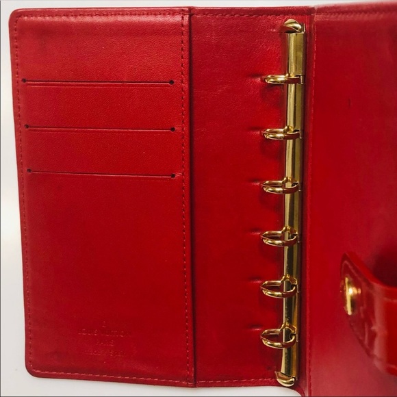 GENUINE LOUIS VUITTON Red Vernis Notebook Agenda Cover PM - Picture 10 of 12